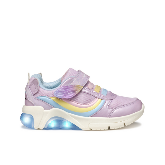 Fadinlight Girls Lilac Rainbow Unicorn Light Up Trainer