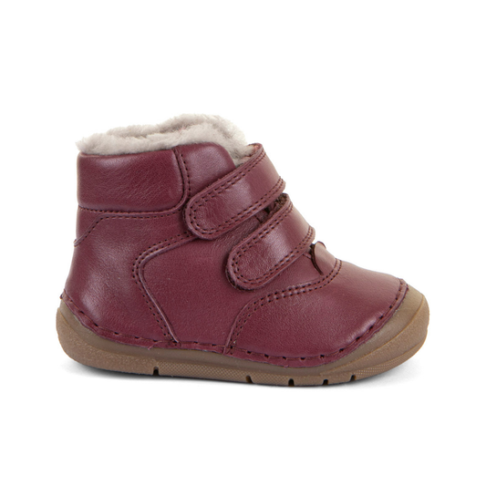 Paix Up Winter Waterproof Warm Lined Bordeaux Leather First Walking Boot