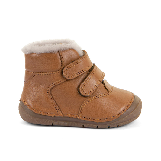 Paix Up Winter Waterproof Warm Lined Cognac Leather First Walking Boot