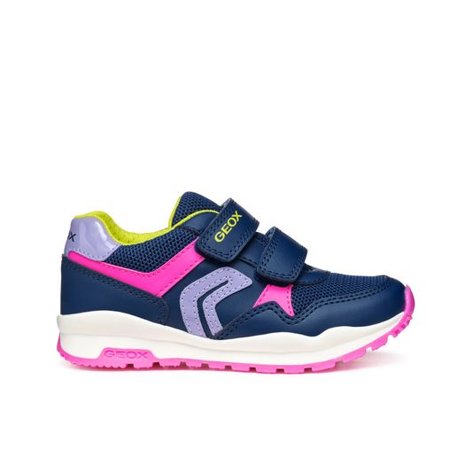 Pavel Girls Trainer in Navy/Fluo Fuchsia