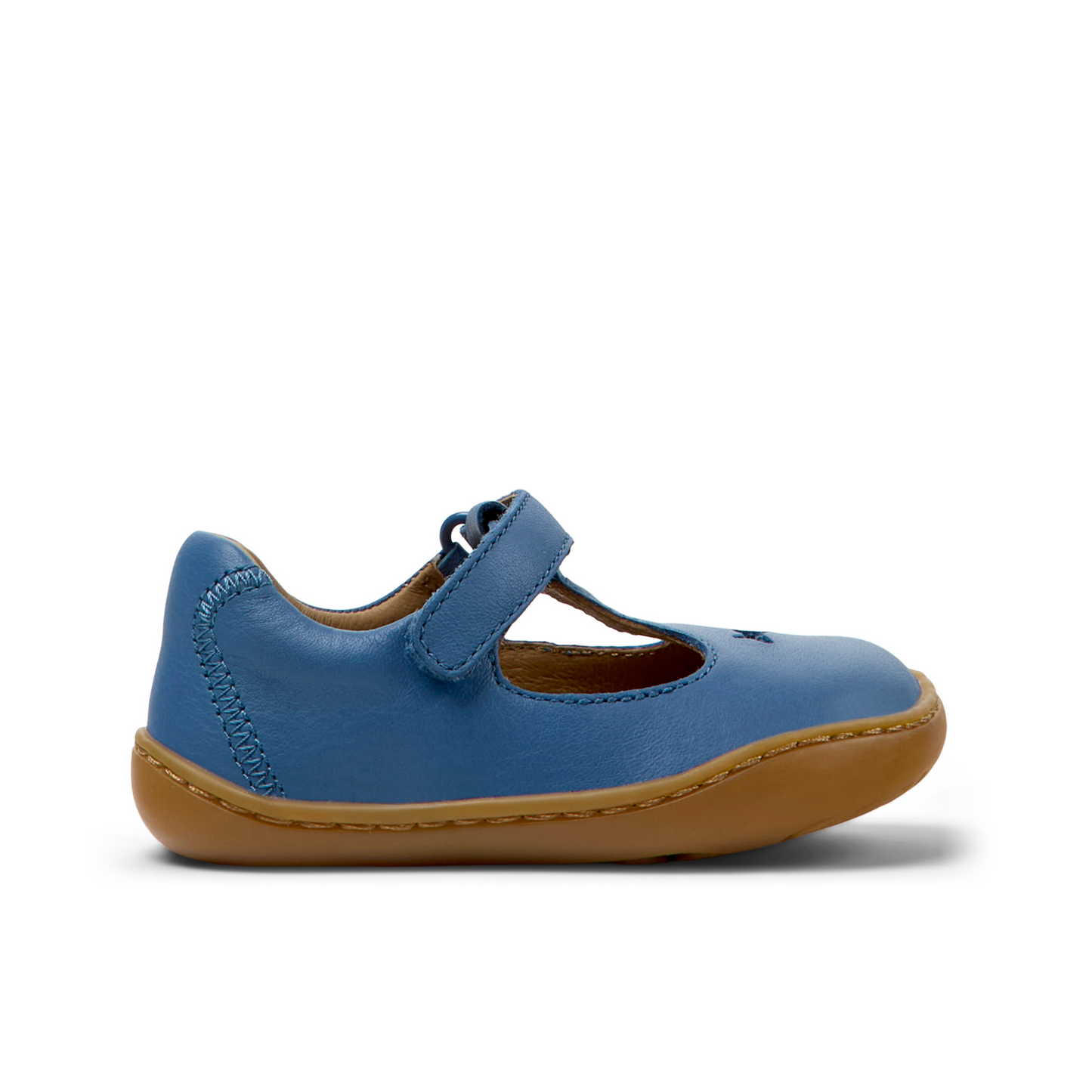 Peu Cami Blue Leather Girls T-Bar Twins Shoe