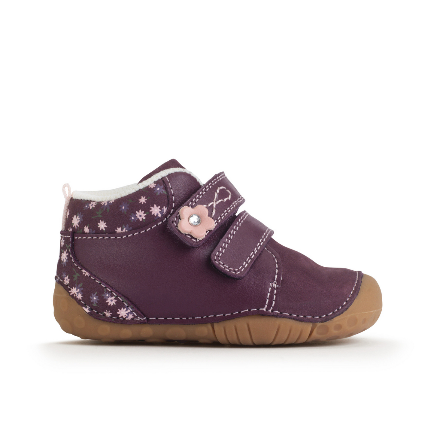 Pip Burgundy Floral Nubuck Pre Walker Boot