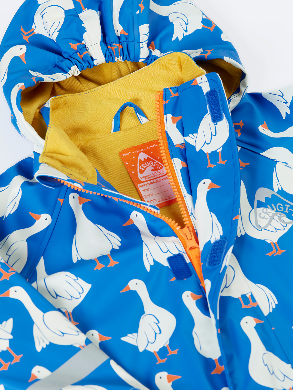 Puddle Buster Cobalt Goose Printed Rain Mac