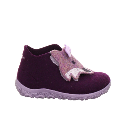 Happy Fox Dark Purple Felt Slipper