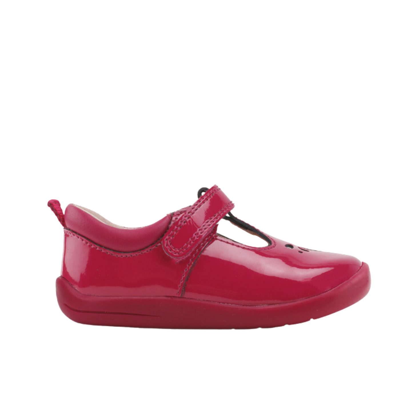 Puzzle Cherry Red Patent Leather Girl's First Walking Shoe