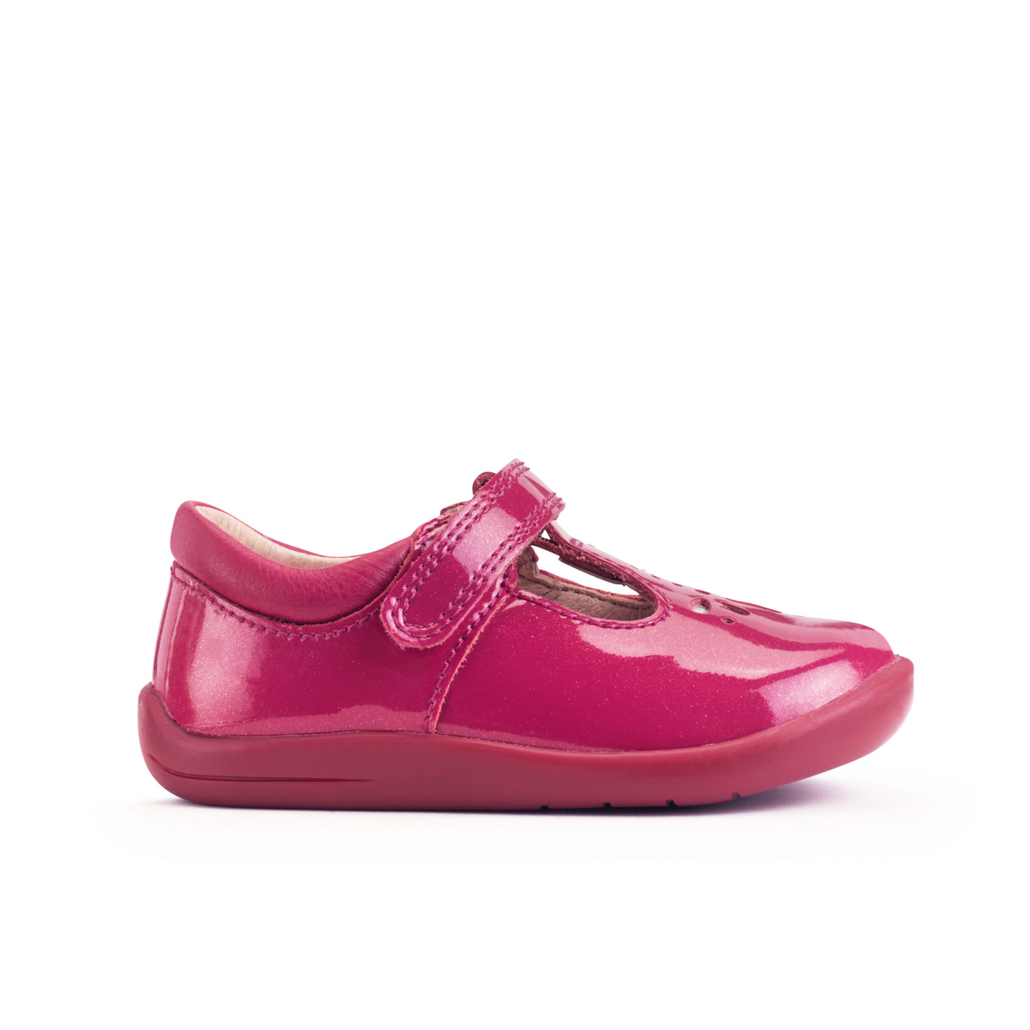 Puzzle Ruby Red Glitter Patent Girl's First Walking Shoe