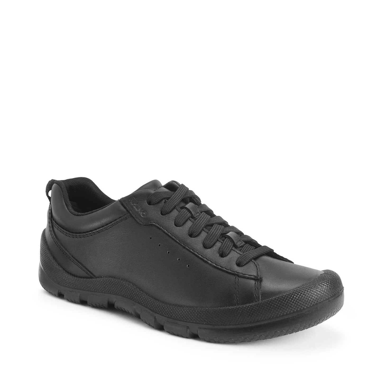 Rhino Challenger Black Leather Lace-up Boys School Shoe