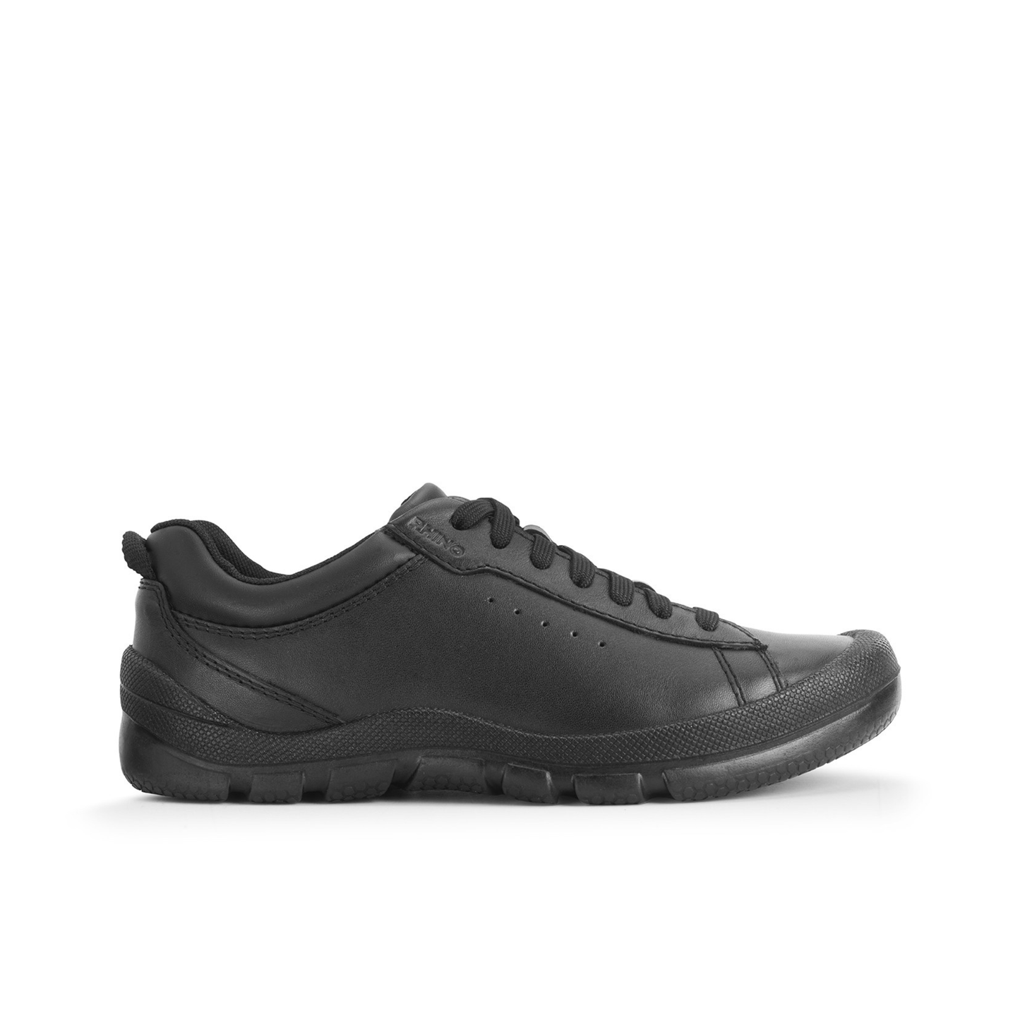 Rhino Challenger Black Leather Lace-up Boys School Shoe