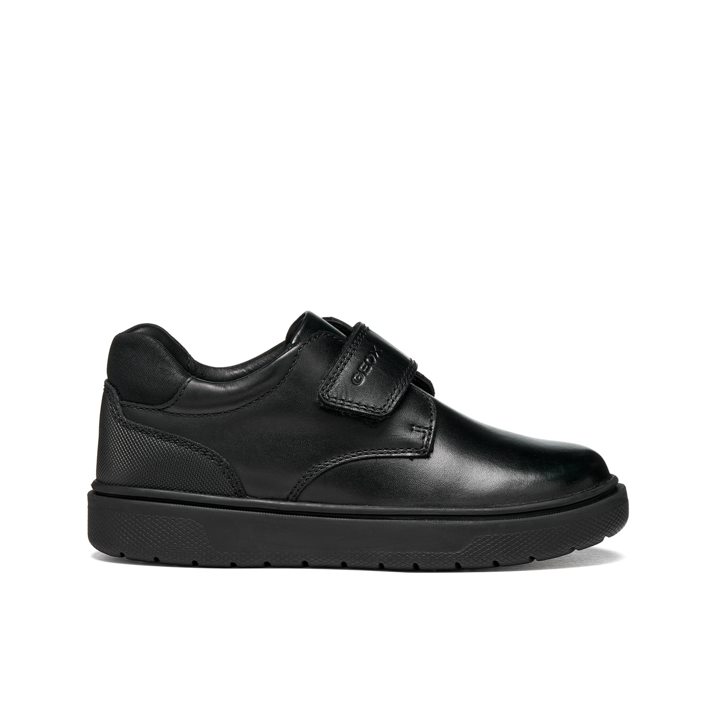 Riddock Single Strap Black Leather Boys School Shoe