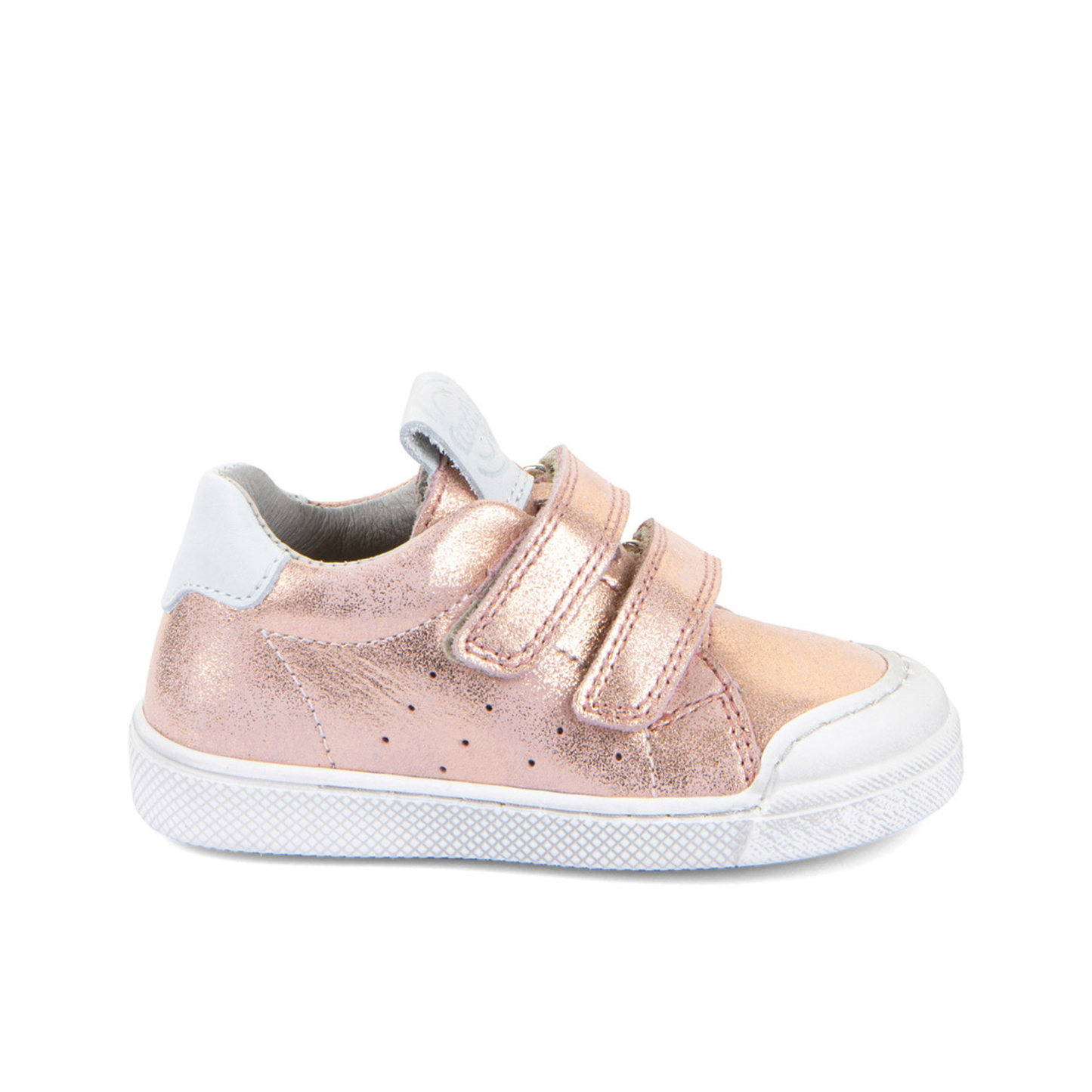 Rosario Pink Gold Leather First Walking Shoe