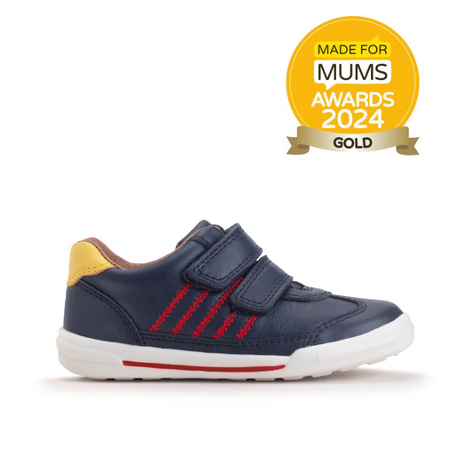 Roundabout Boys Pre School Navy Leather Casual Shoe