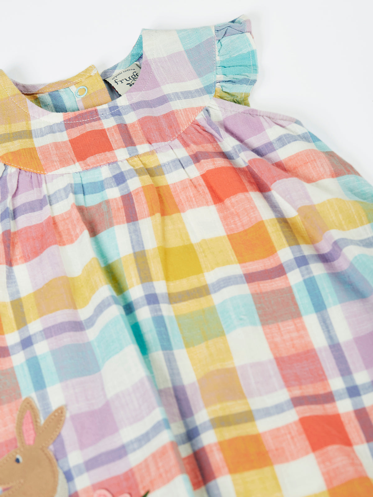 Flora Body Dress Springtime Check Rabbit