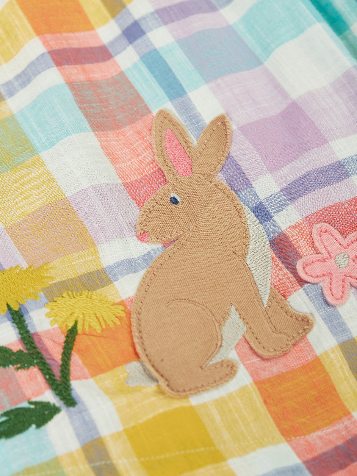 Flora Body Dress Springtime Check Rabbit