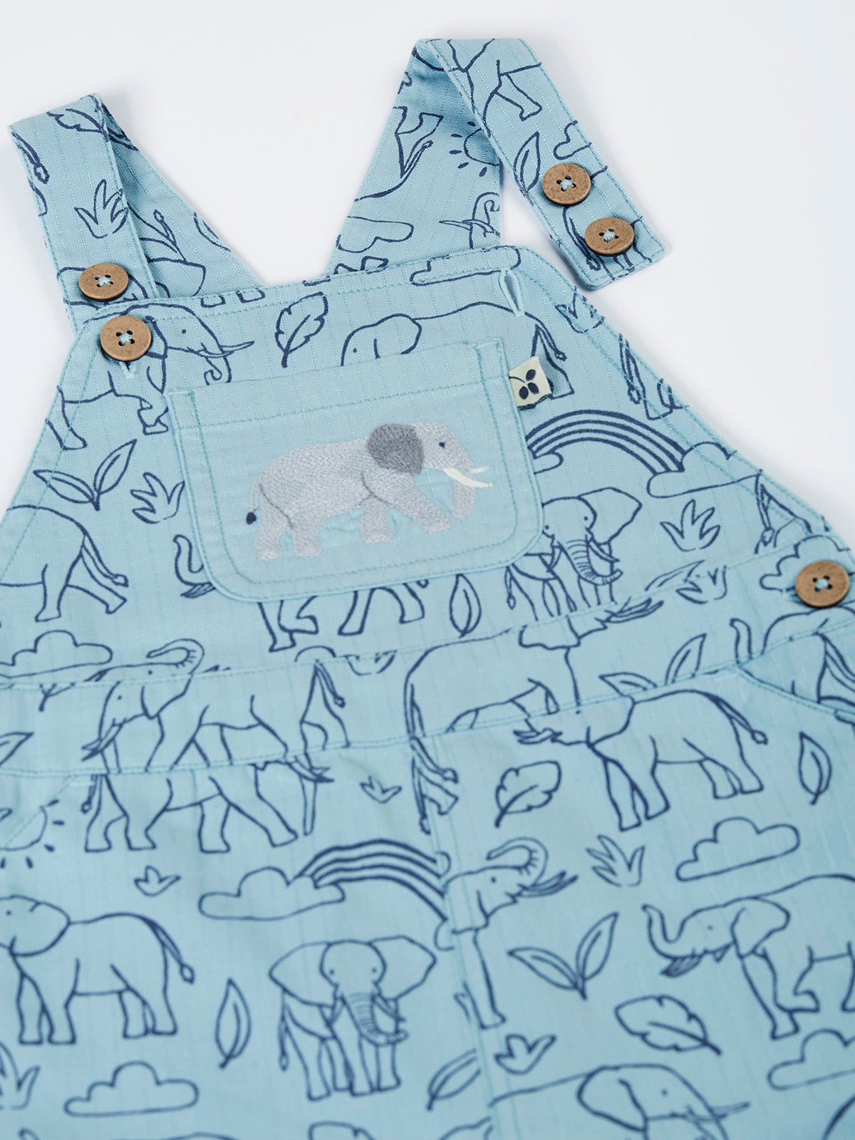 Matthew Short Dungarees Happy Herd Elephant Print