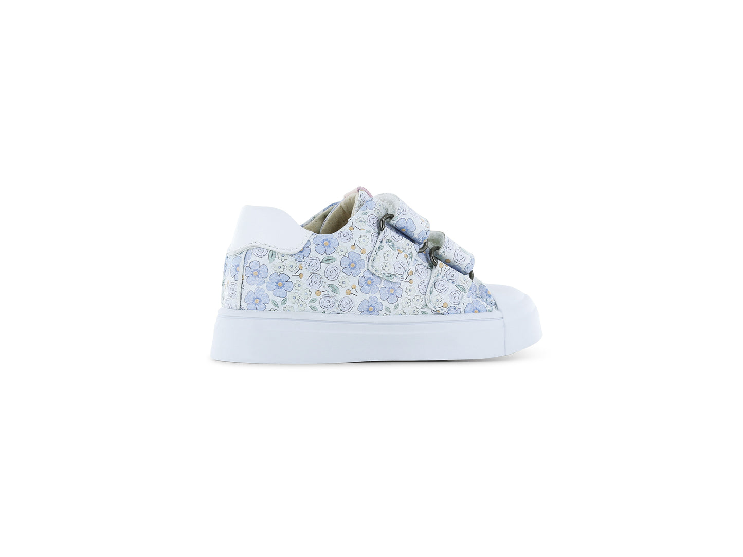 Girls Lilac Floral Leather Sneaker