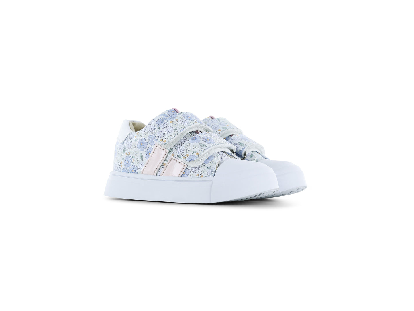 Girls Lilac Floral Leather Sneaker