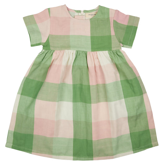 Pretty Muslin Dress Green/Pink Check