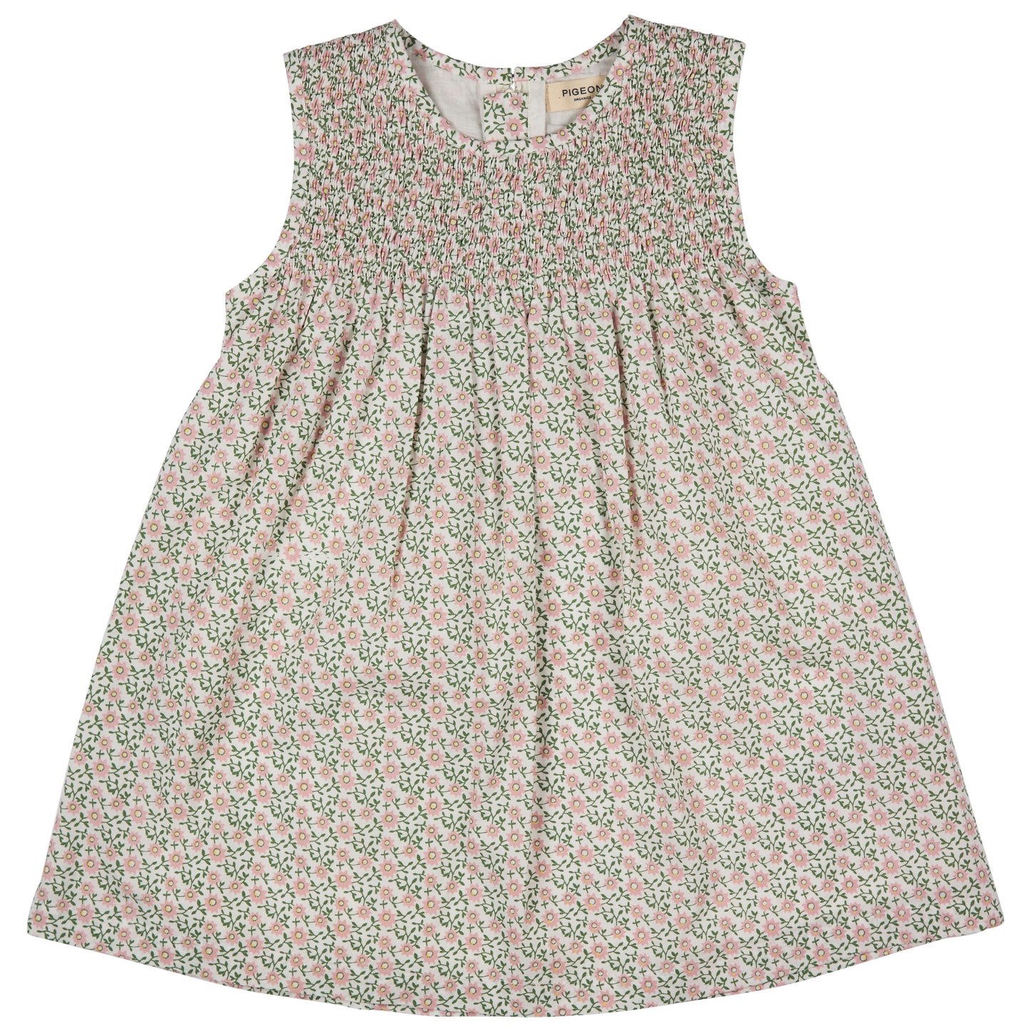 Sleeveless Smock Dress Ditsy Flower Pink