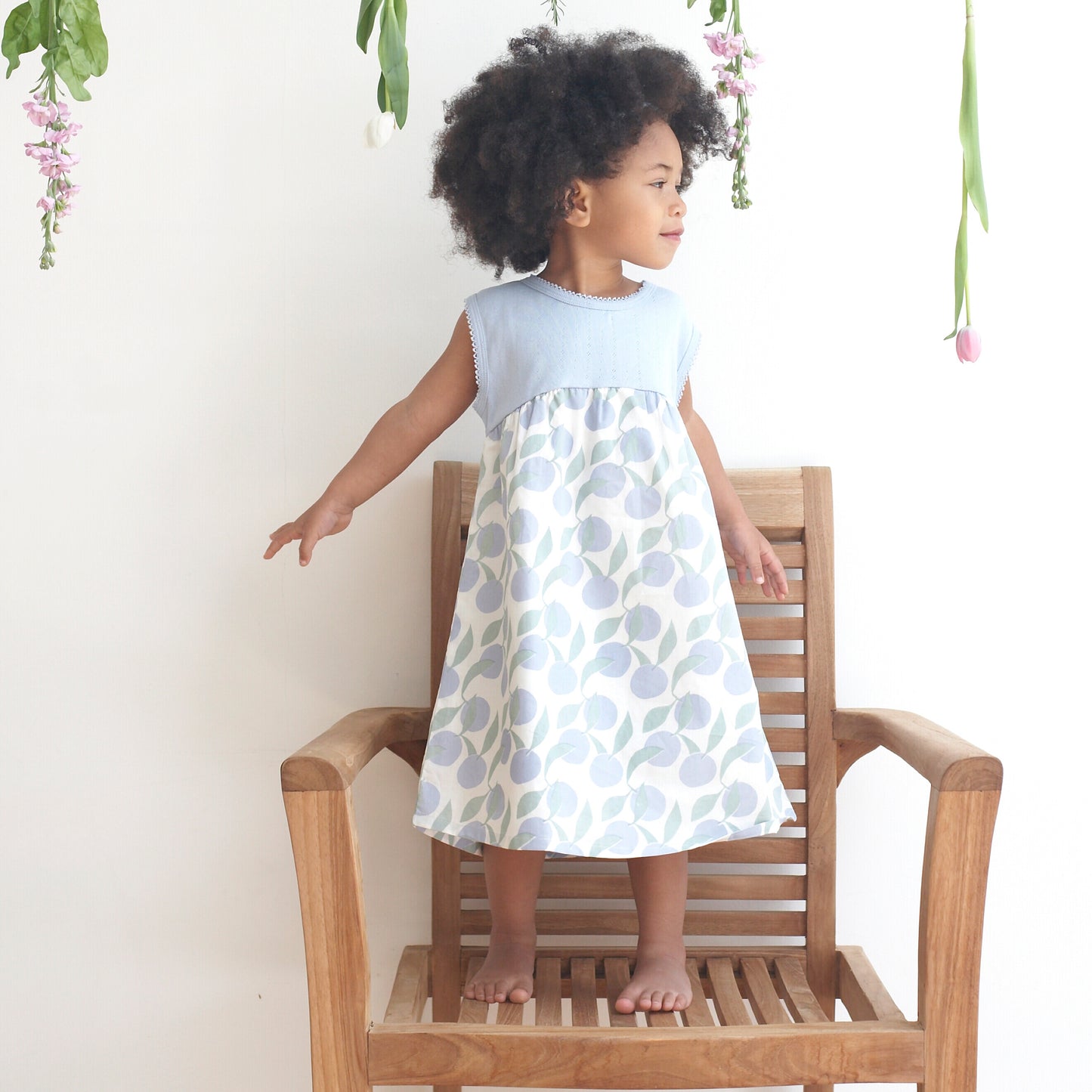 Easy Summer Dress Oranges Blue