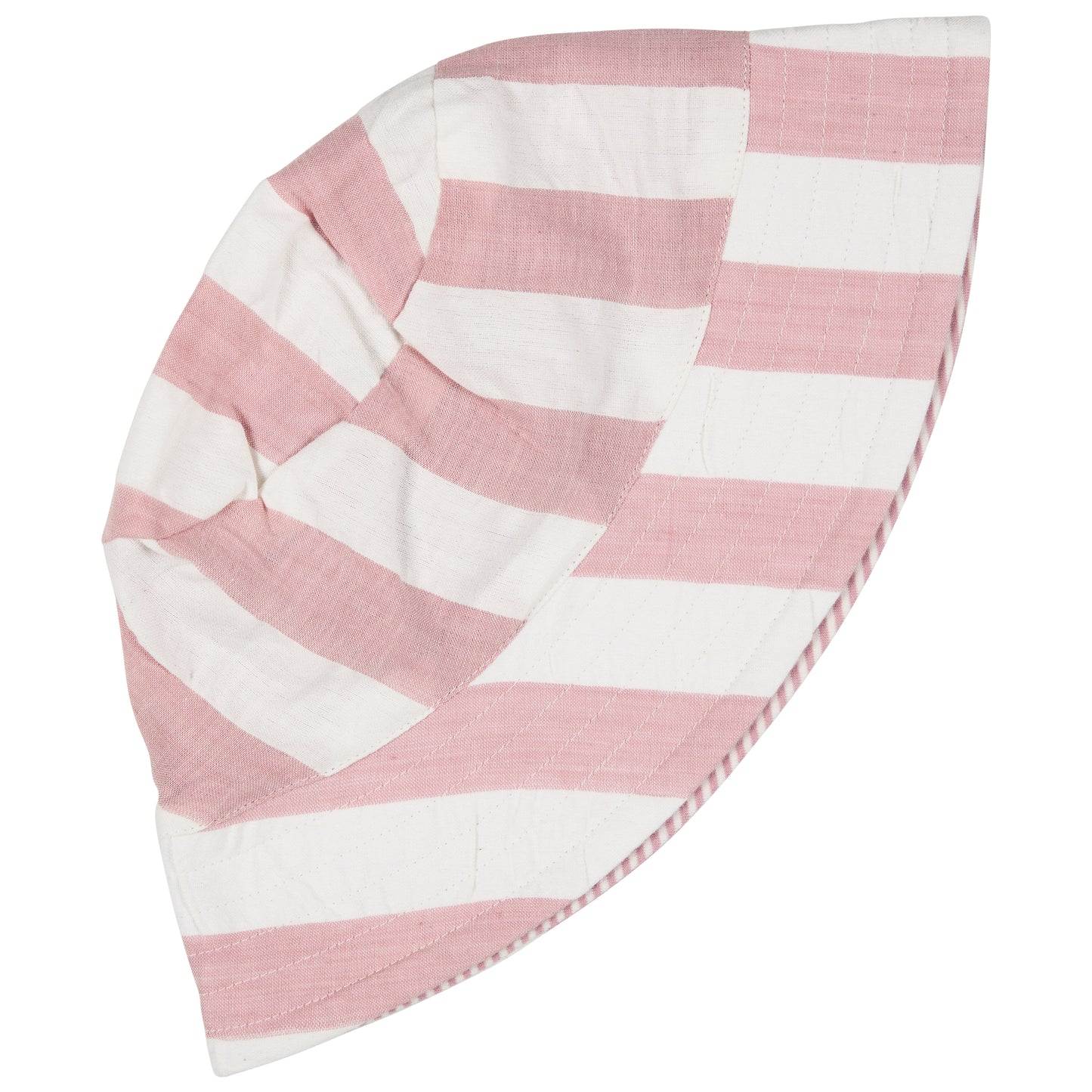 Reversible Sun Hat Pink Seersucker Stripes