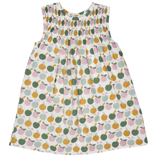 Sleeveless Smock Dress Apples