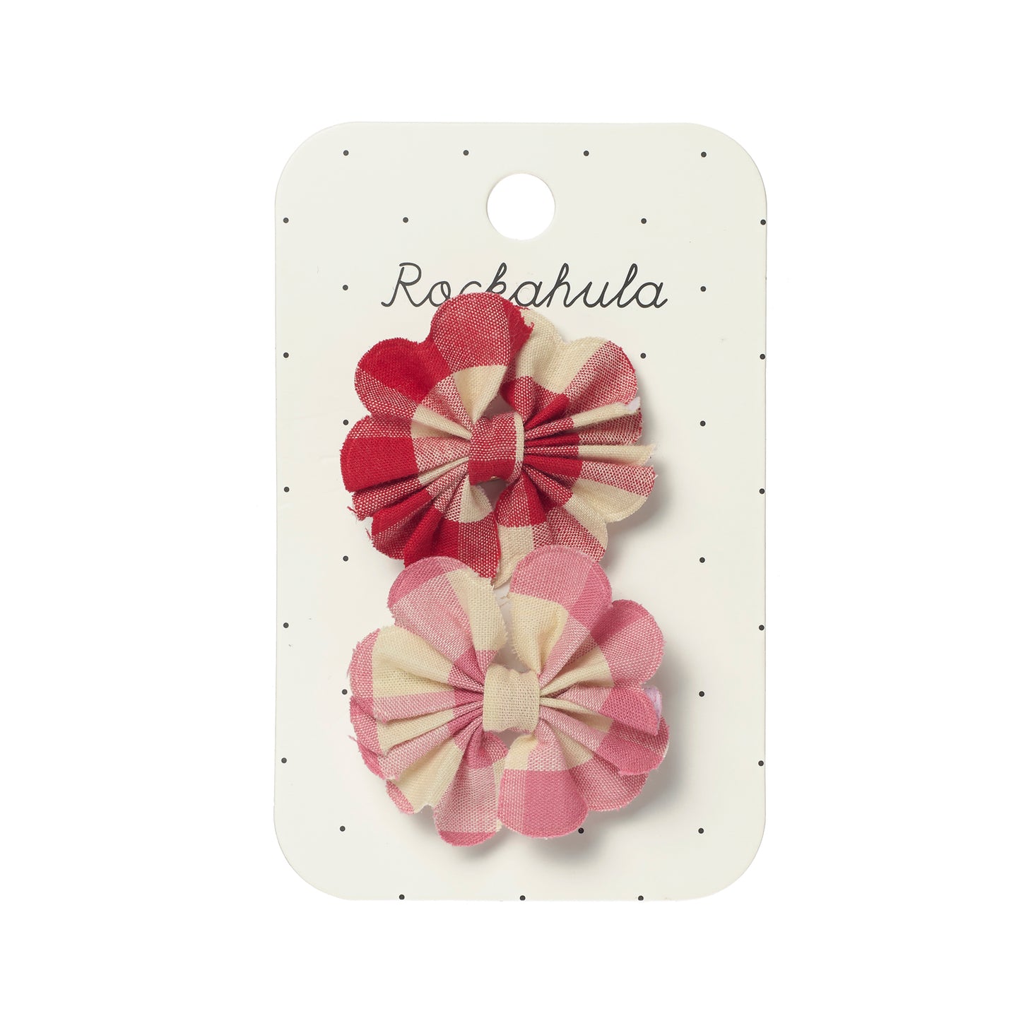 Scalloped Gingham Bow Clips
