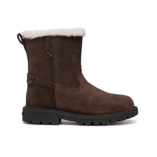 Shaylax Waterproof Girls Mid Calf Chestnut Brown Suede Boot