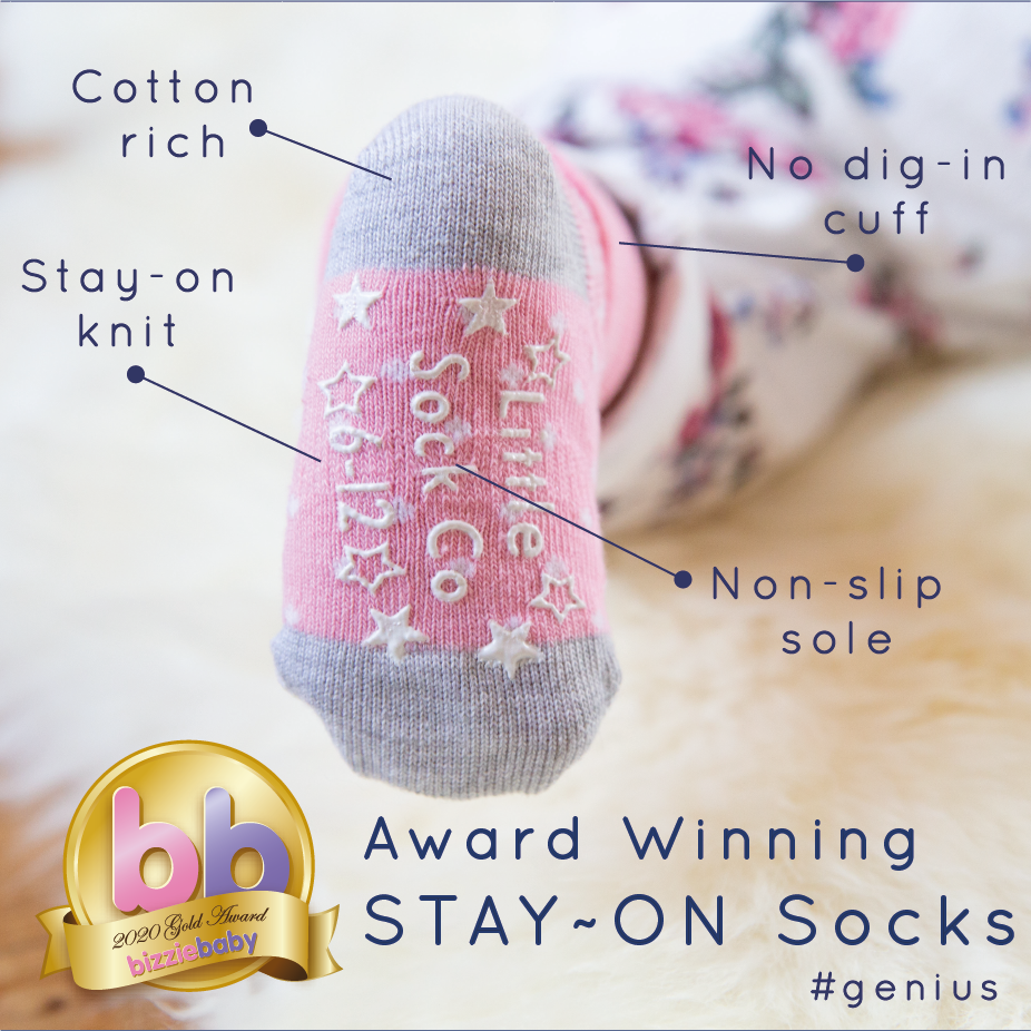 Non Slip Stay On Sporty Pop Pink Organic Socks
