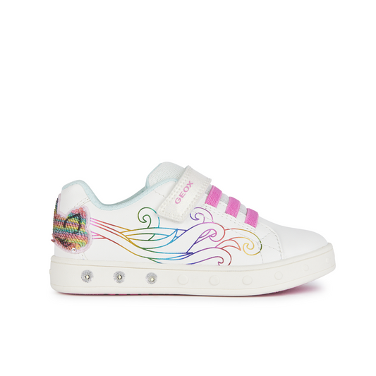 Skylin White/Mulitcolour Sequin Unicorn Light Up Girls Sneaker