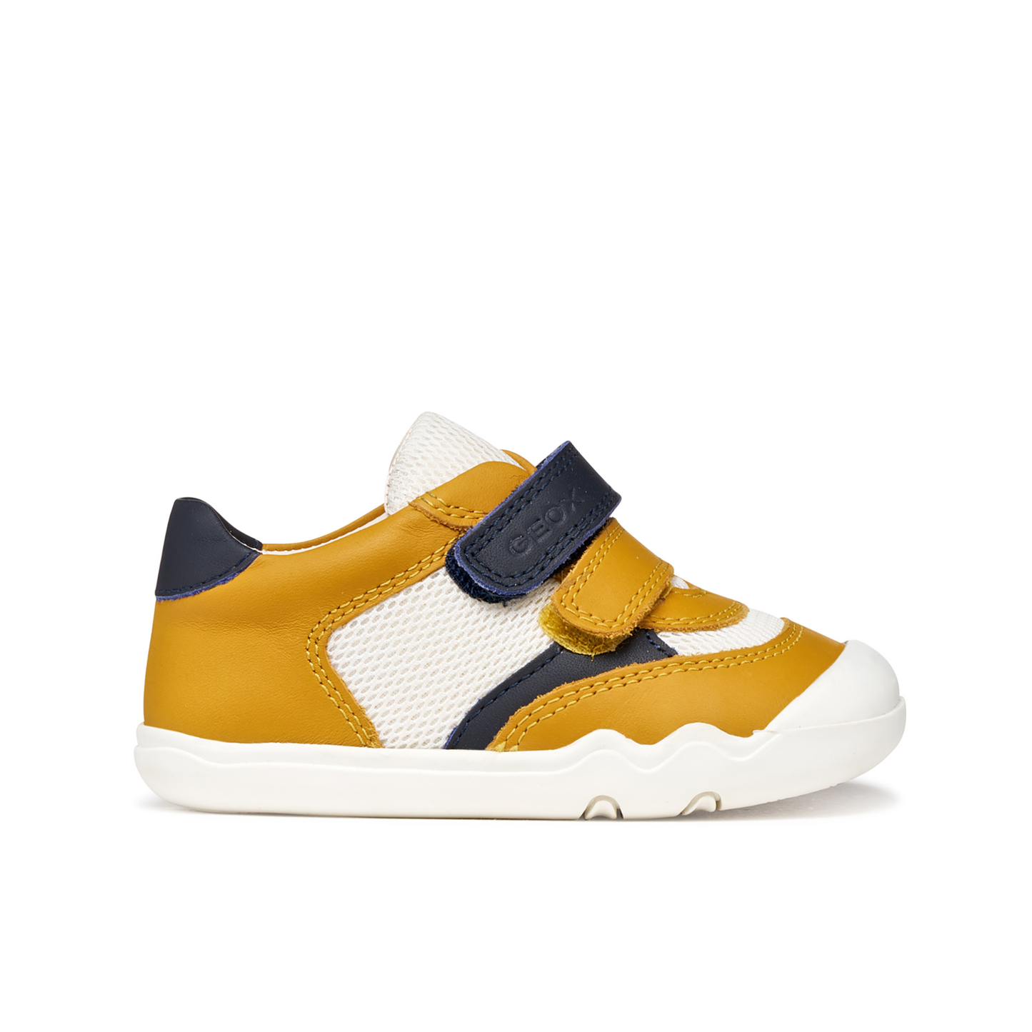 Baby Steppieup  Ochre Navy Leather Barefoot First Shoe
