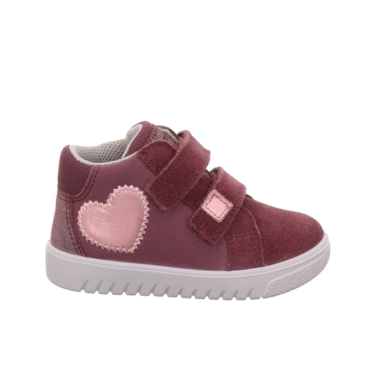 Supies 4S Burgundy Pink Heart Suede Boot