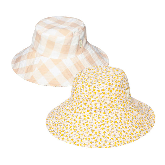 Ditsy Gingham Reversible Sun Hat