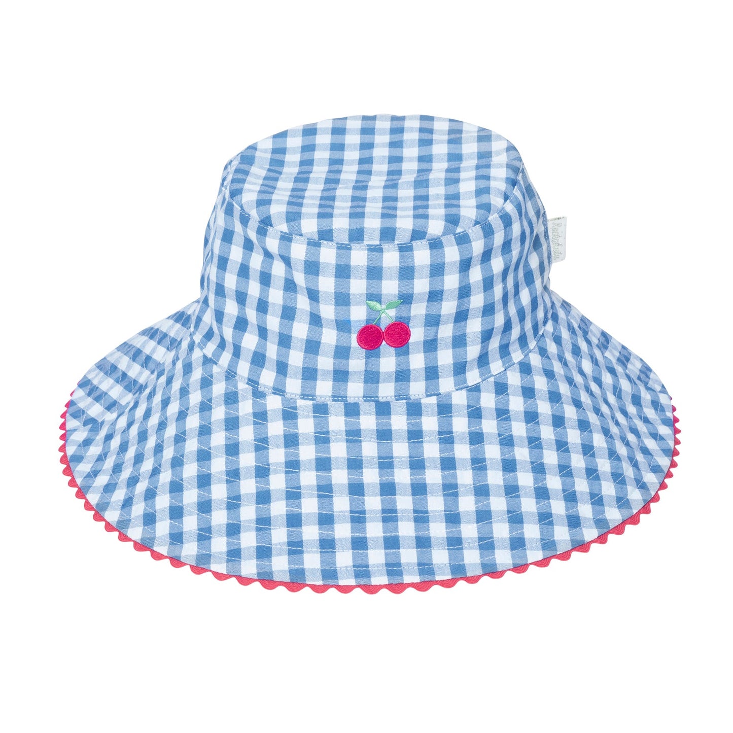 Cherry Gingham Reversible Sun Hat