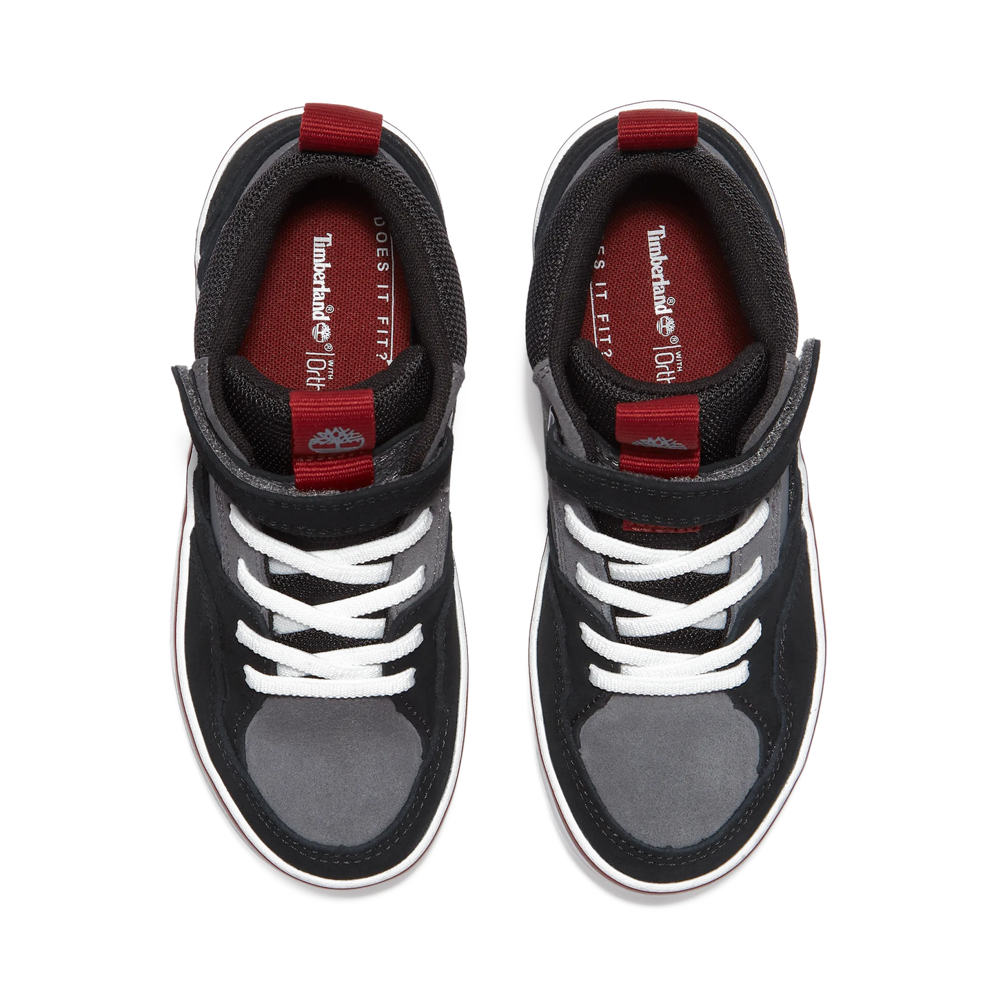 Stone Jump Mid Hook & Loop Sneaker Black Grey Red