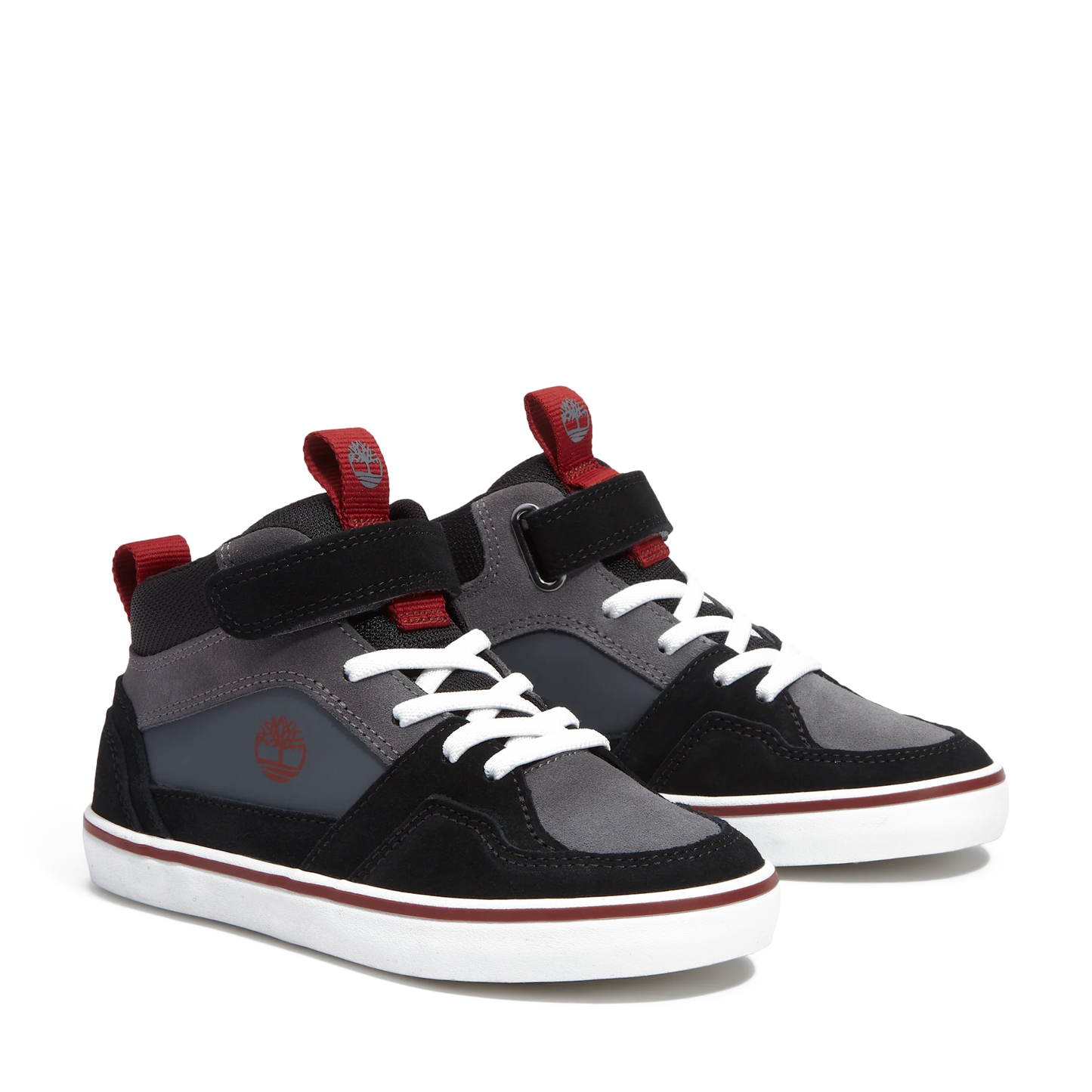 Stone Jump Mid Hook & Loop Sneaker Black Grey Red