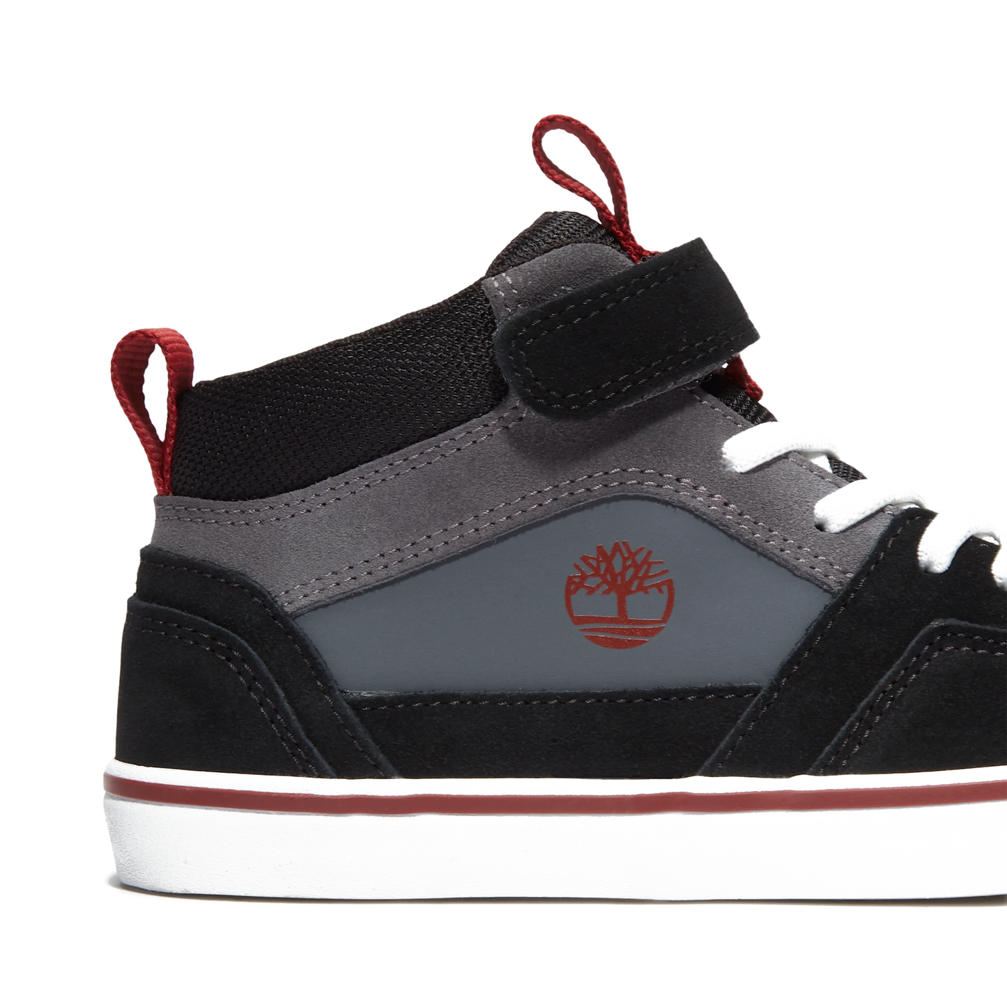 Stone Jump Mid Hook & Loop Sneaker Black Grey Red
