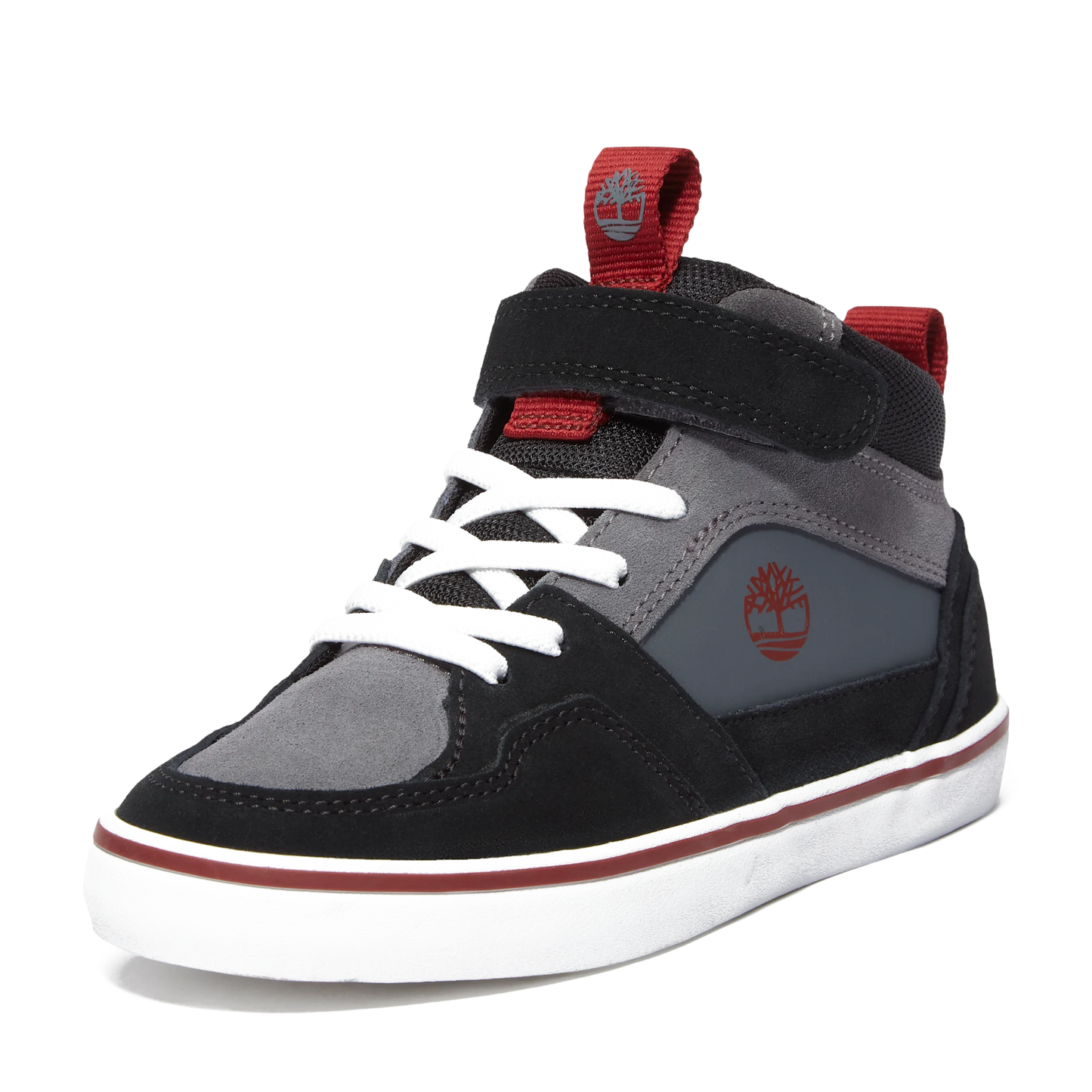 Stone Jump Mid Hook & Loop Sneaker Black Grey Red