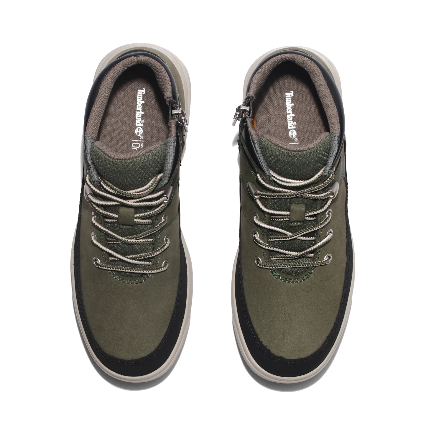 Seneca Bay Zip and Lace Mid Hiker Shoe Dark Green Nubuck