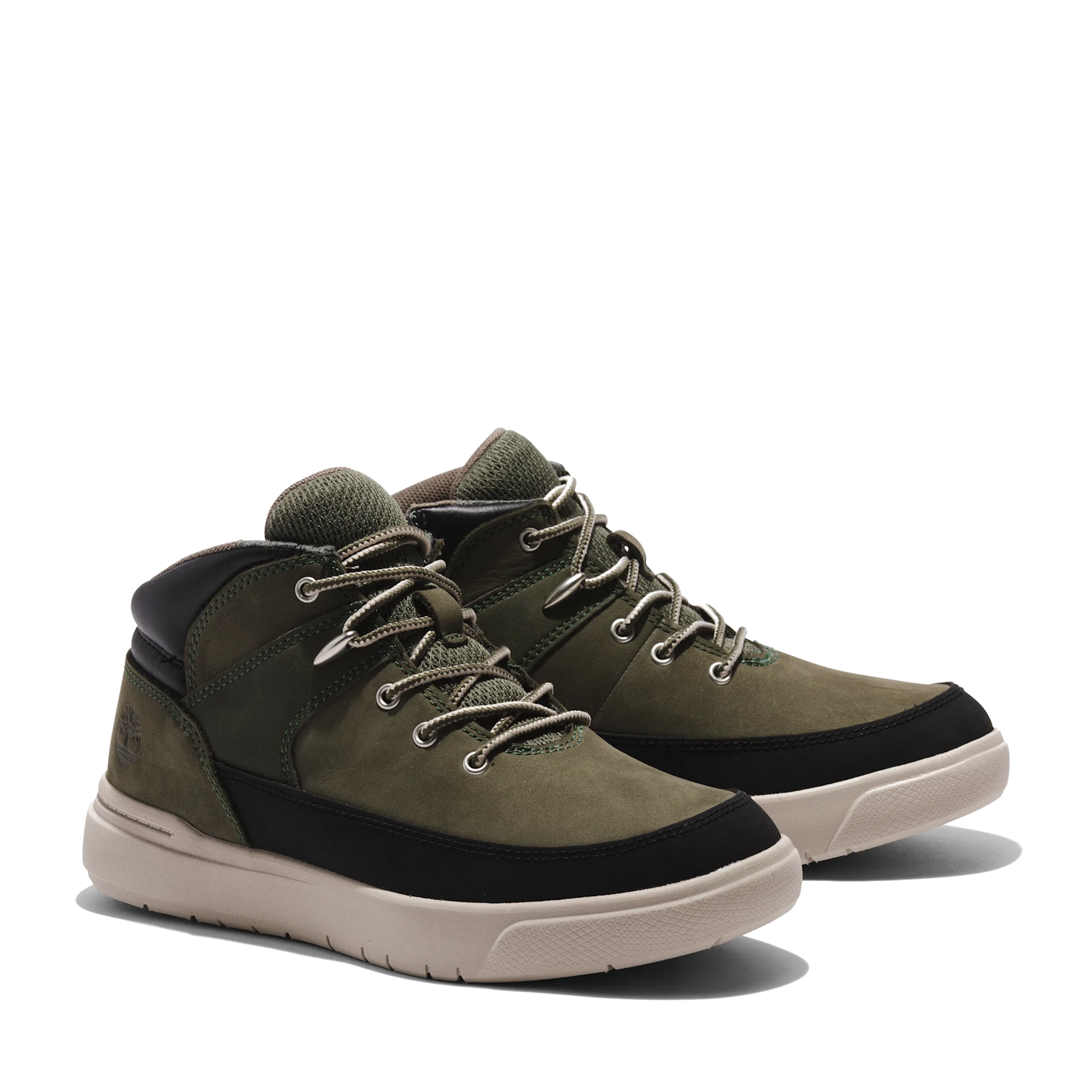 Seneca Bay Zip and Lace Mid Hiker Shoe Dark Green Nubuck