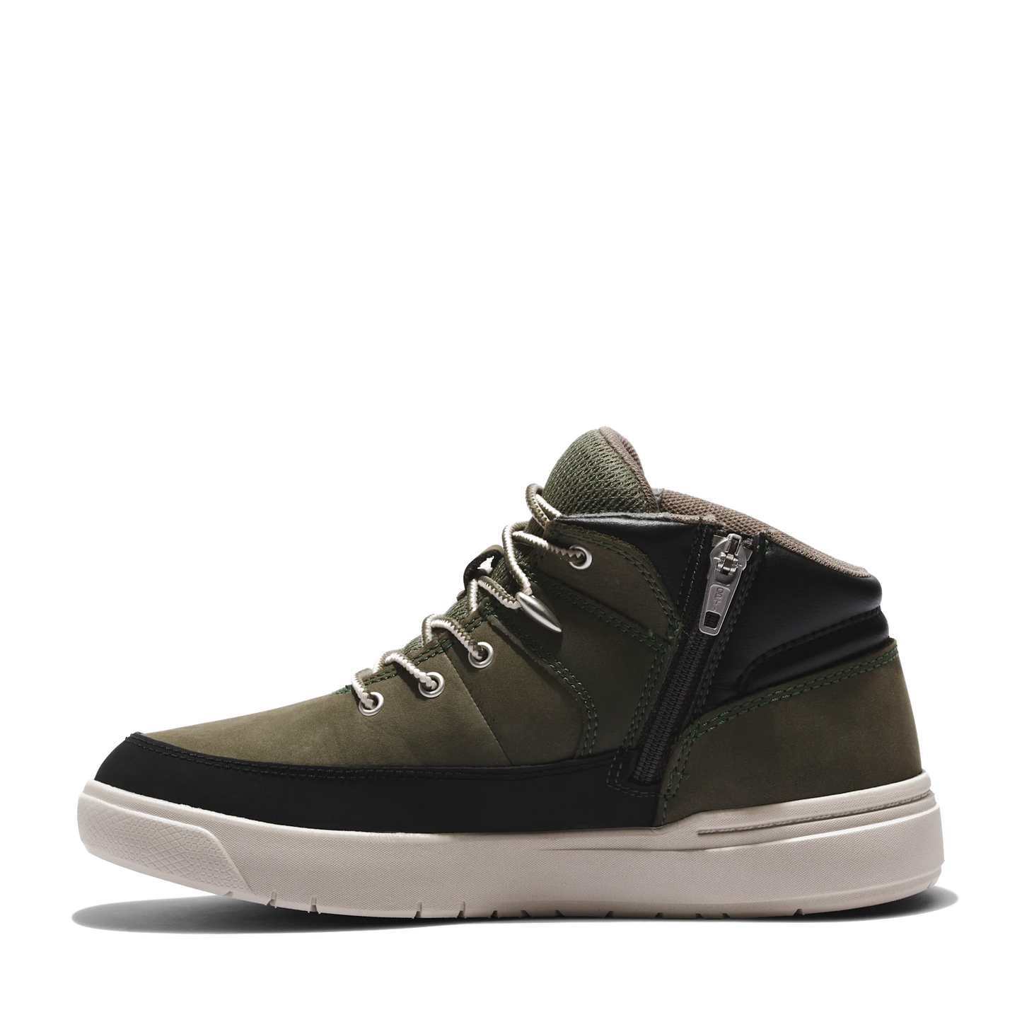 Seneca Bay Zip and Lace Mid Hiker Shoe Dark Green Nubuck