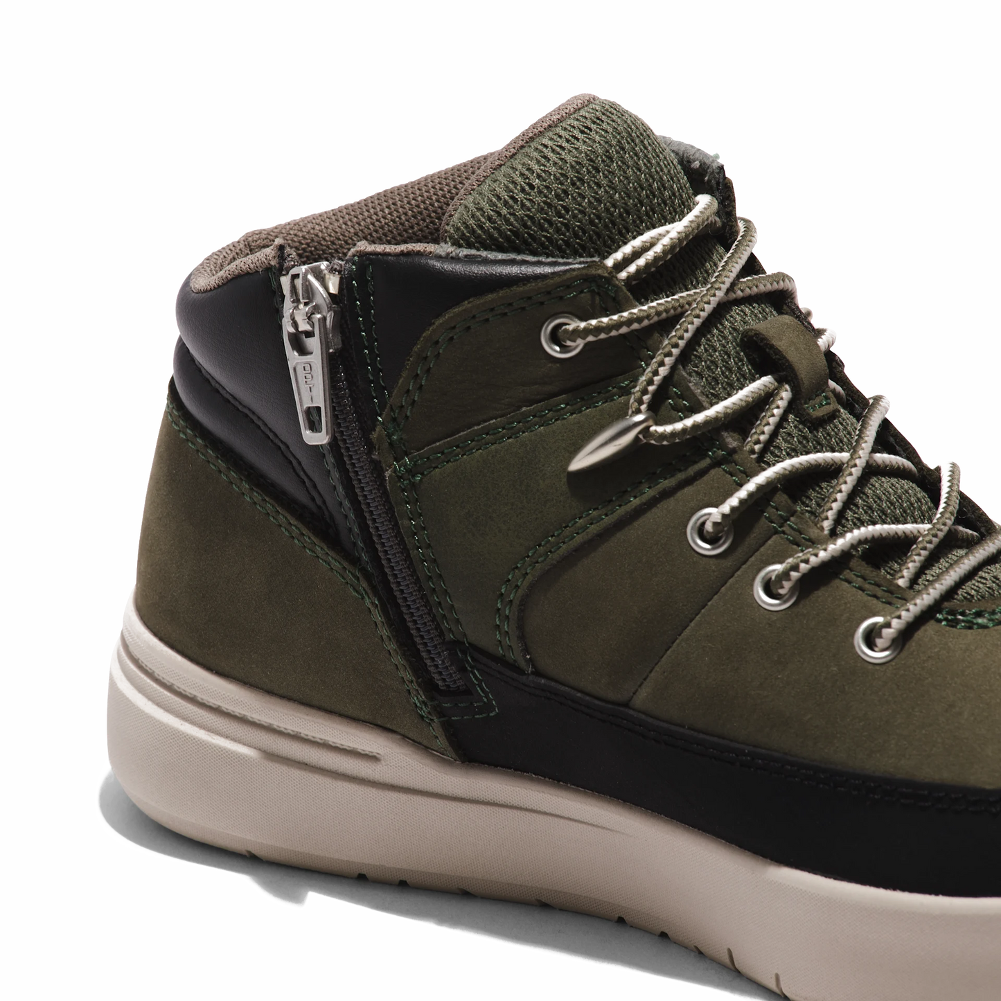 Seneca Bay Zip and Lace Mid Hiker Shoe Dark Green Nubuck