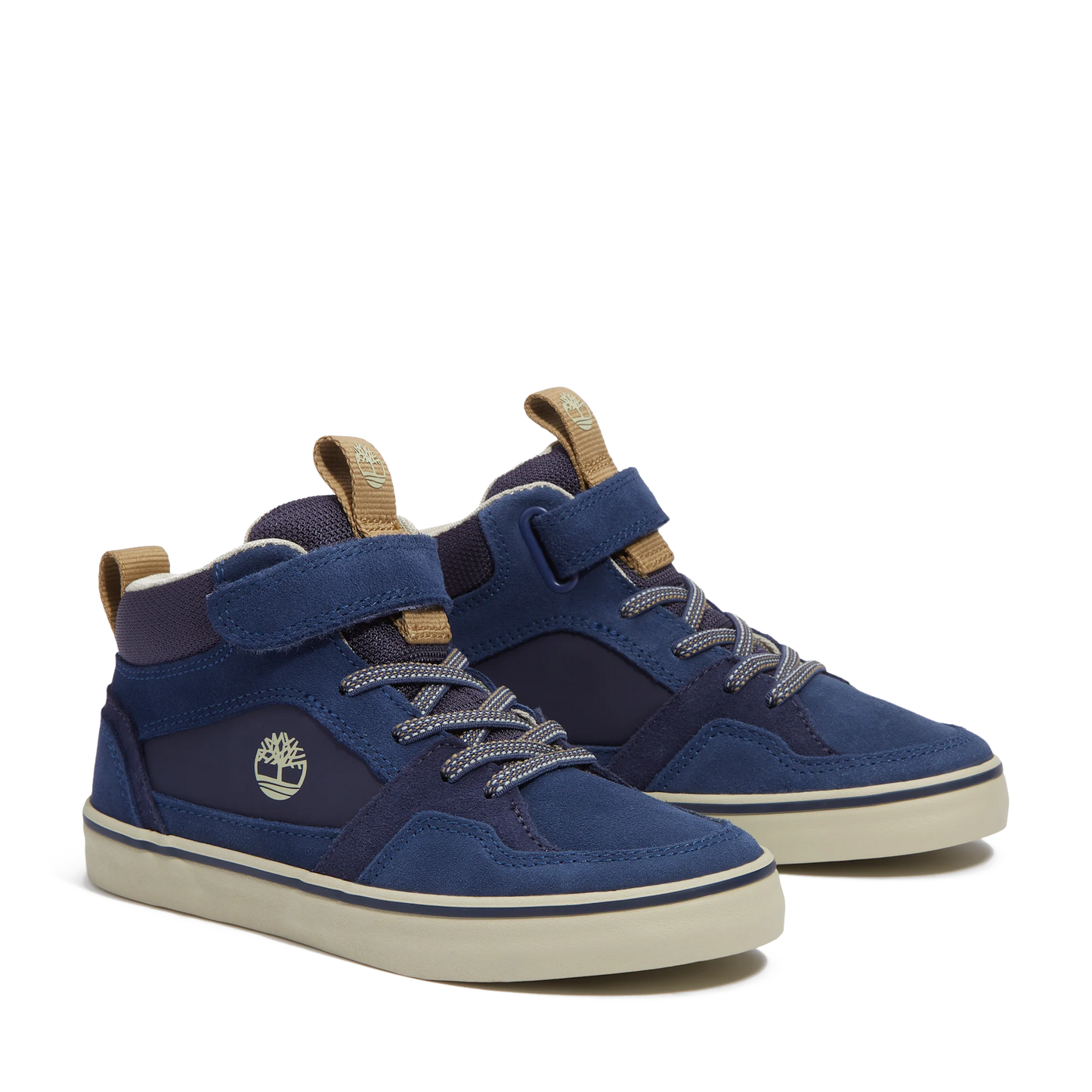 Stone Jump Mid Hook & Loop Leather Sneaker Dark Blue