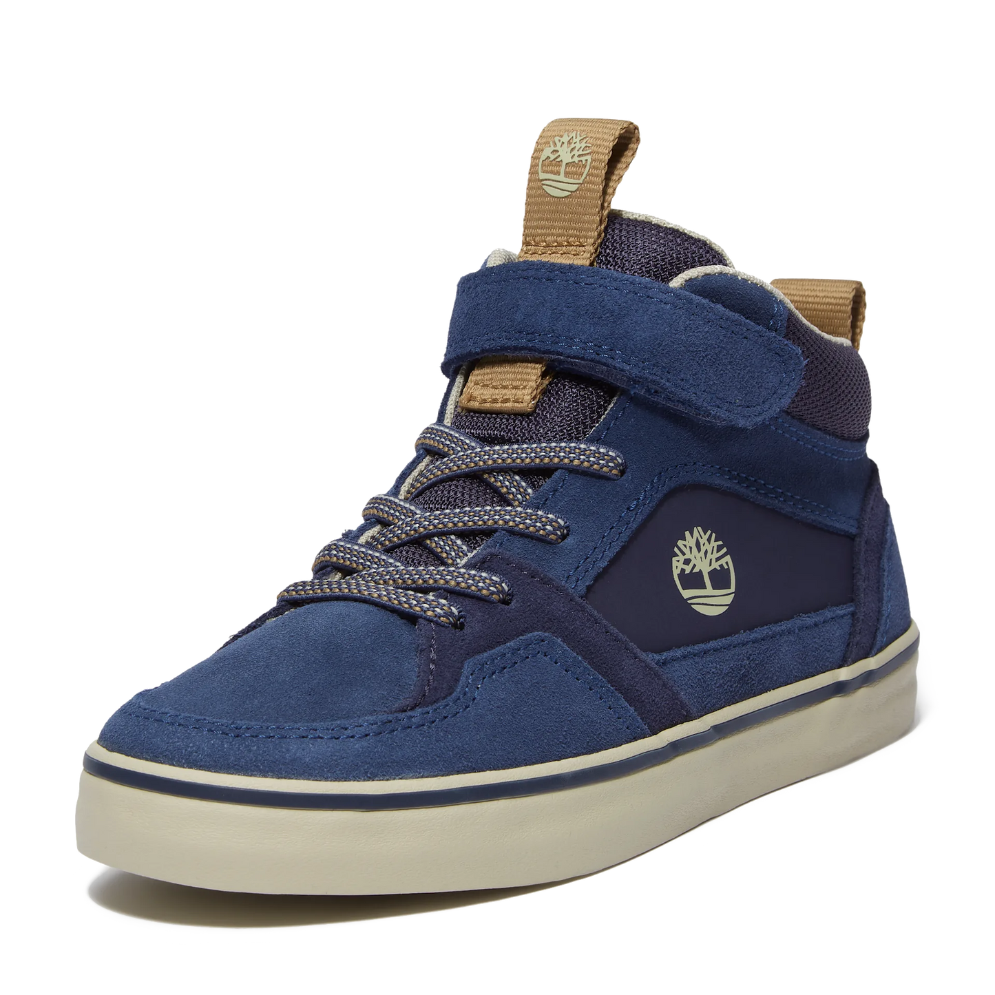 Stone Jump Mid Hook & Loop Leather Sneaker Dark Blue