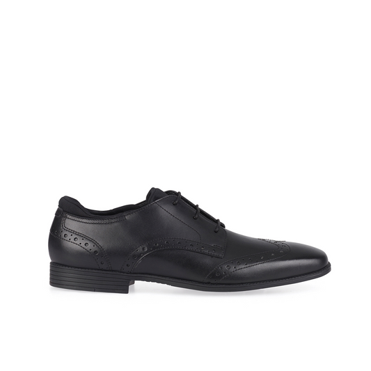 Tailor Black Leather Lace-up boys School Shoe