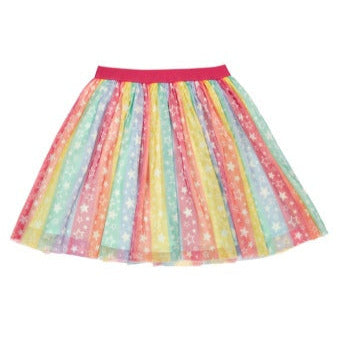 Tara Rainbow Star Stripe Twirly Skirt