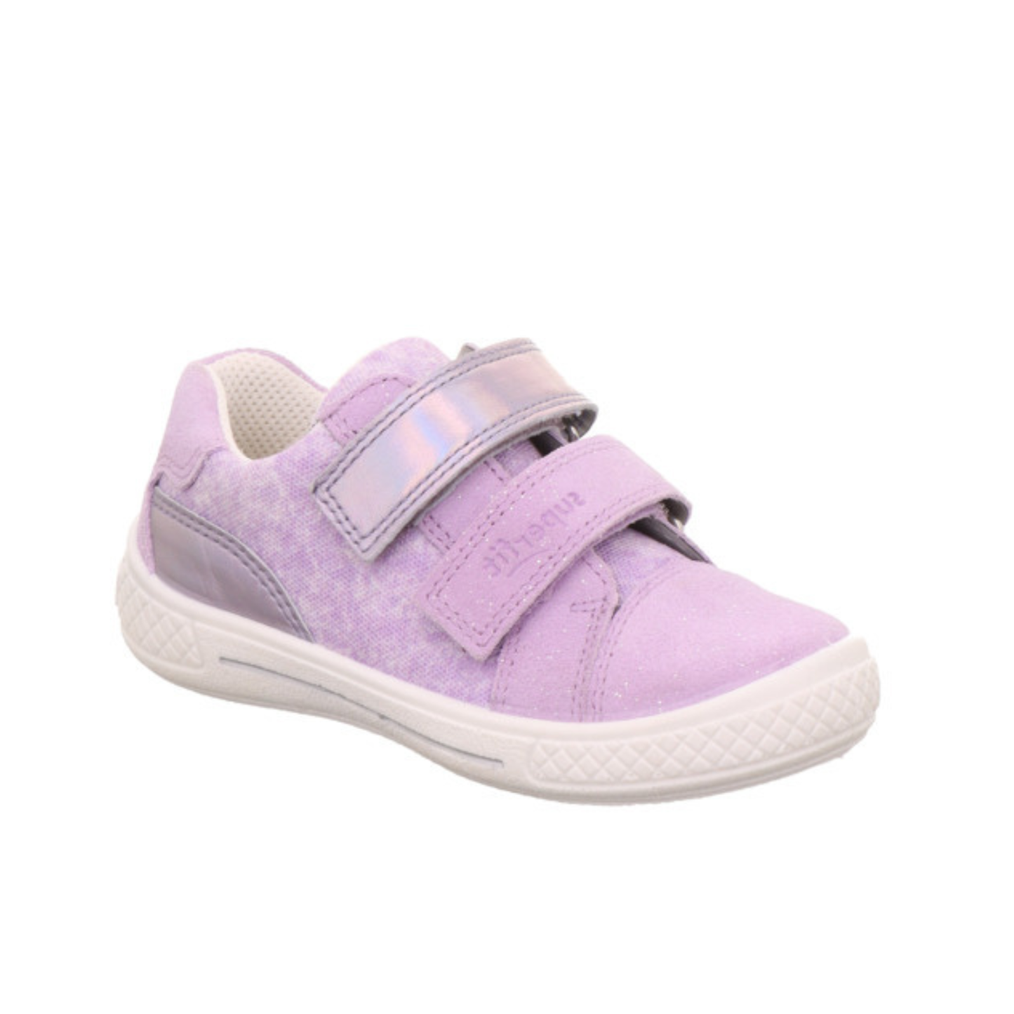 Tensy Lilac Leather Girls Low Cut Sneaker Shoe