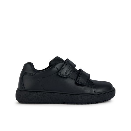 Theleven Black Leather Boys School Shoe