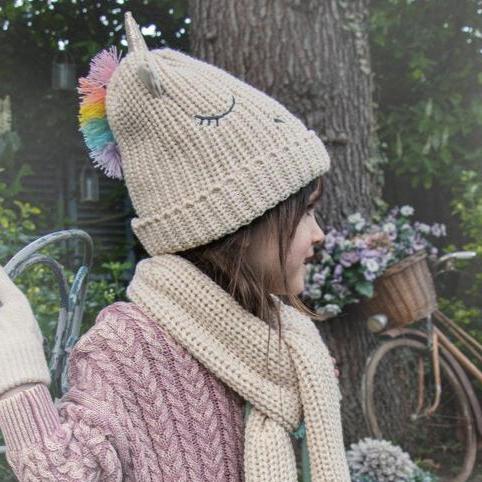 Rainbow Unicorn Knitted Hat