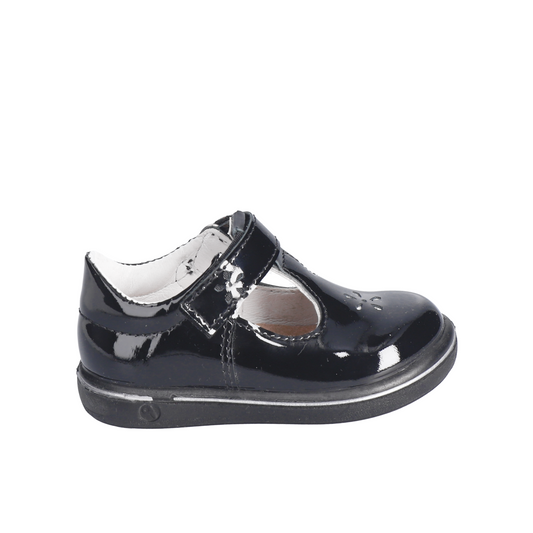 Winona Black Patent Leather T-Bar Girls School Shoe