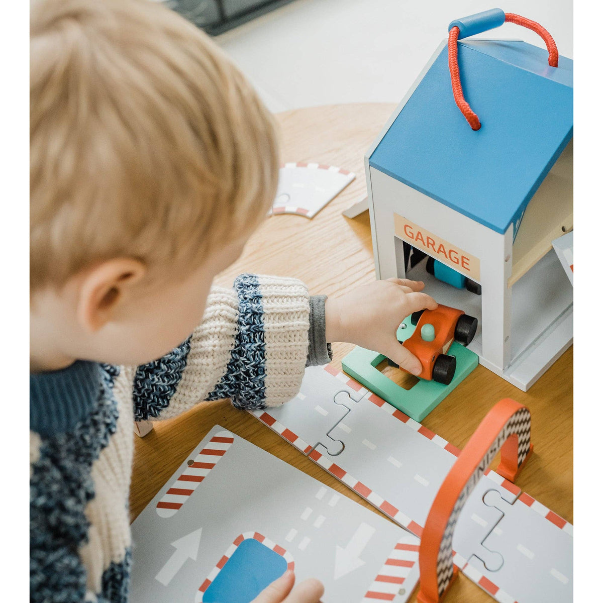 Wooden Racing Track Play Set